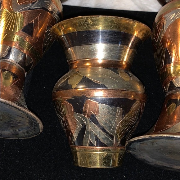 Modern Made Middle Eastern Mixed Metal Vases (4) - Picture 10 of 14